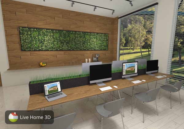 An interior design with indoor garden made in Live Home 3D app.