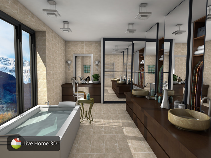 A stylish bathroom created in Live Home 3D