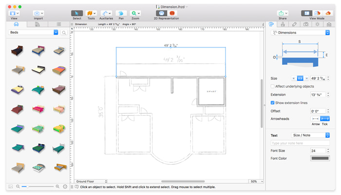 Tracing a floor plan in Live Home 3D for Mac