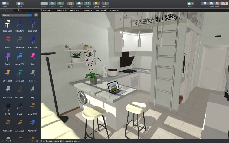 A screenshot of a tiny home design made in Live Home 3D