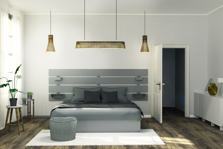 Scandinavian bedroom designed in Live Home 3D