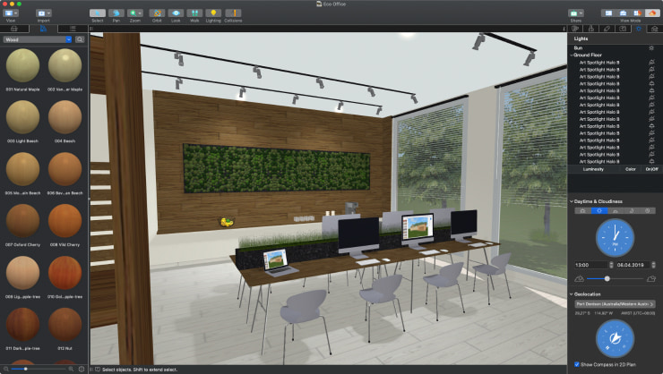 A modern office designed in Live Home 3D