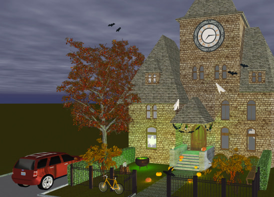 Scary graveyard house in Live Home 3D