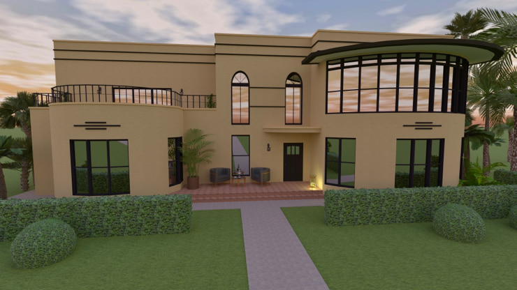Art Deco house created in Live Home 3D.