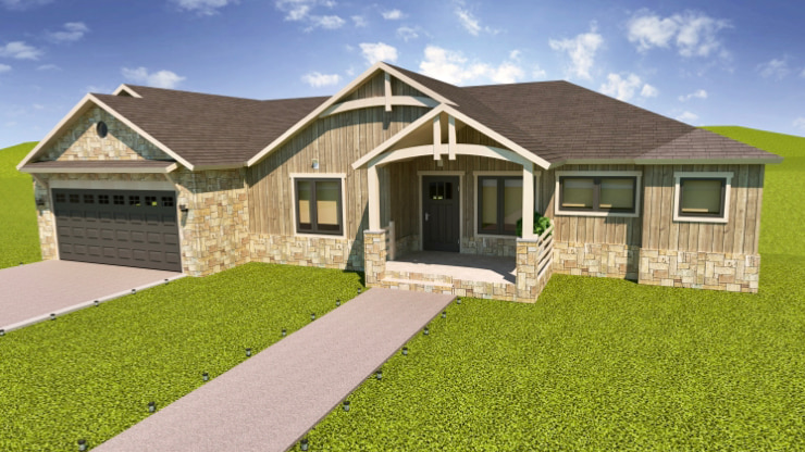 Craftsman house created in Live Home 3D.