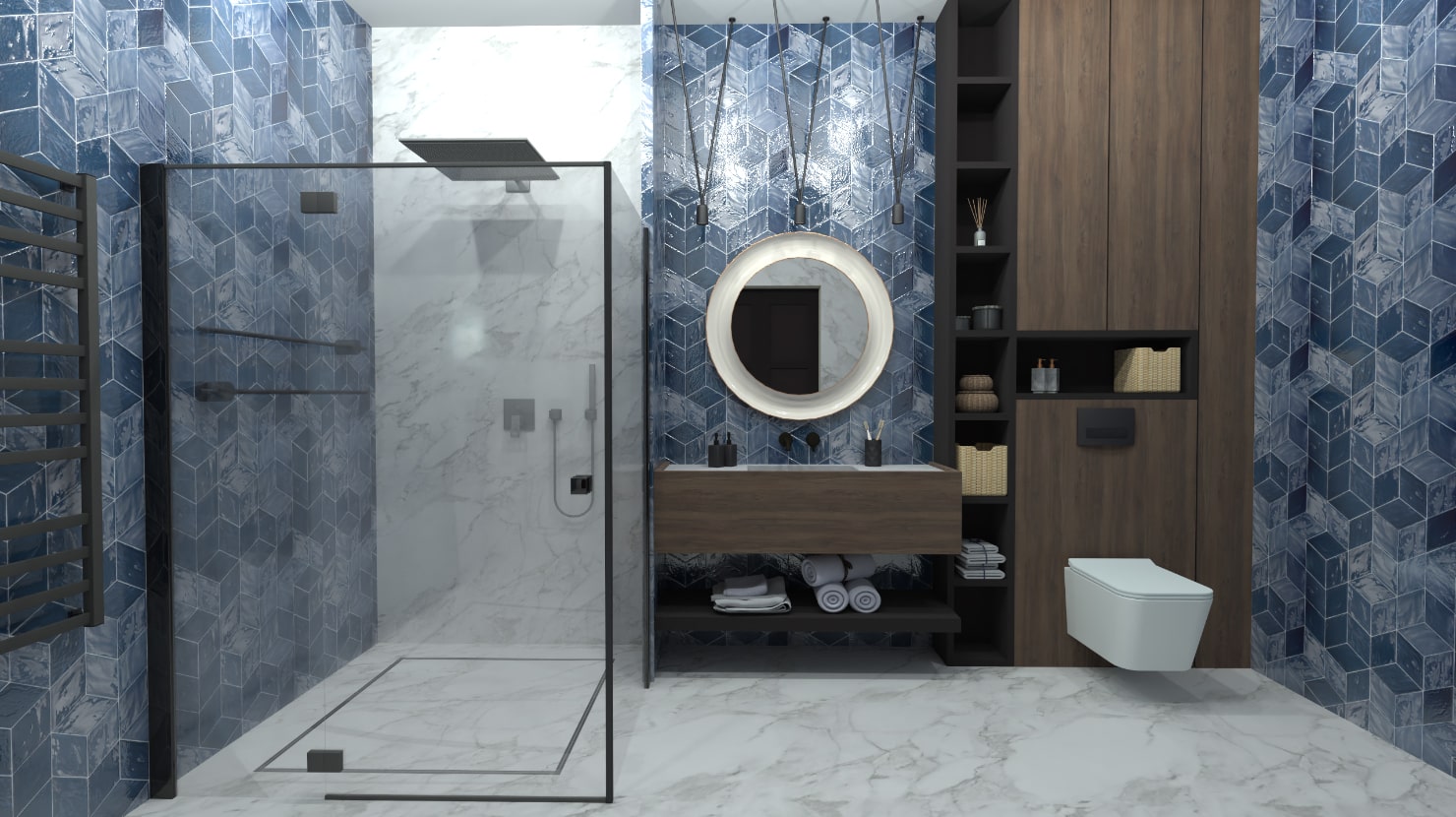 A stylish bathroom created in Live Home 3D