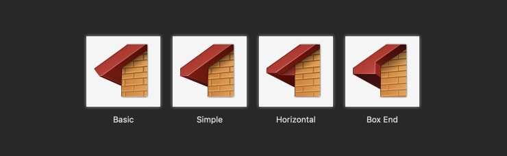 Different soffit types available in Live Home 3D