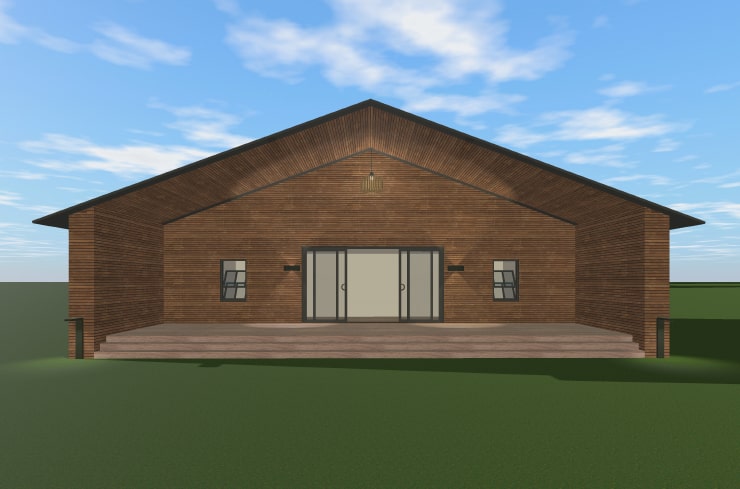 A house with a gable roof