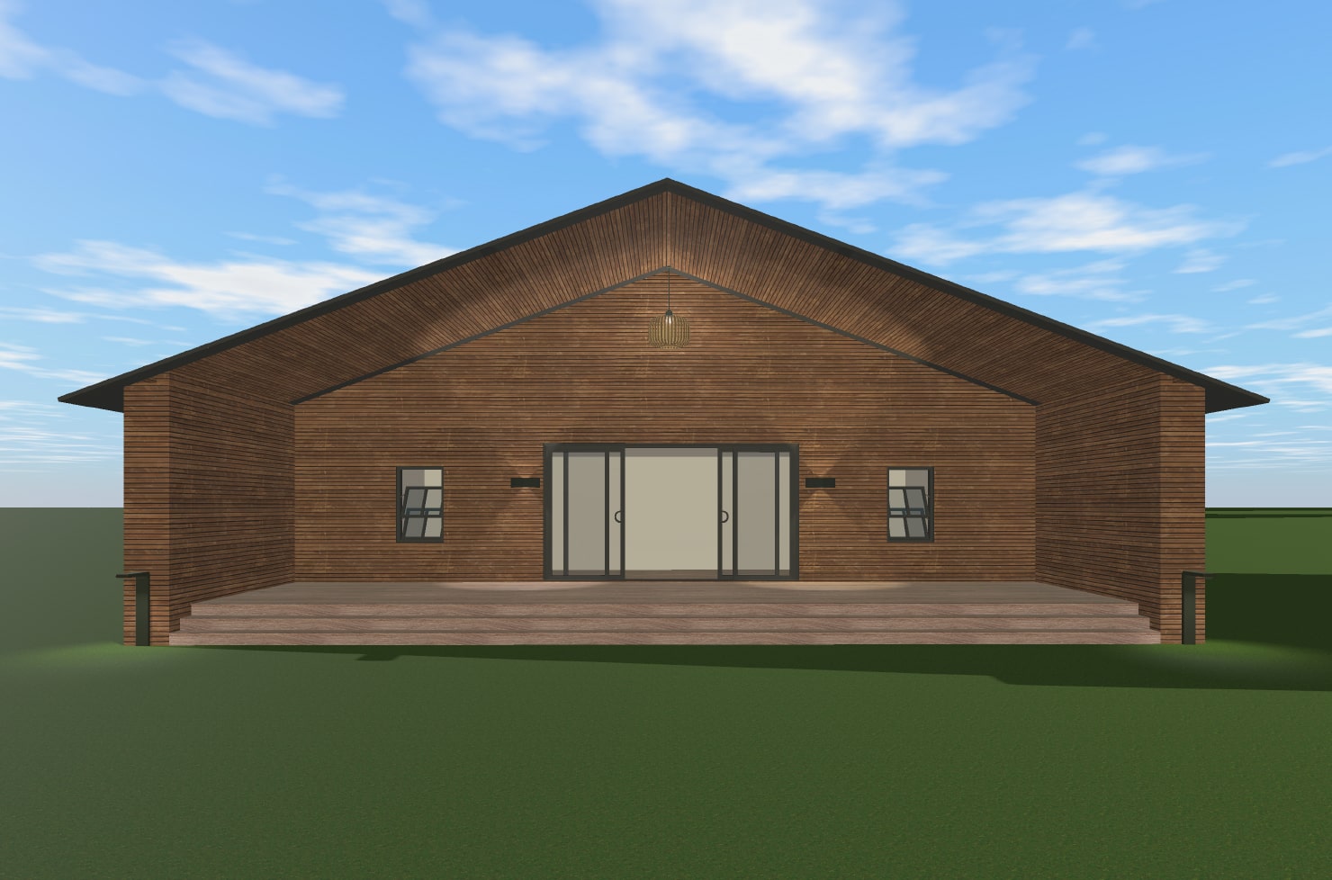 A house with a gable roof.