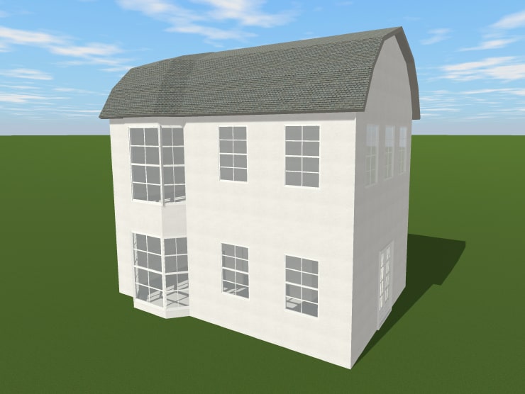 A house with a gambrel roof