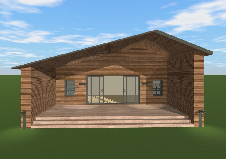 house with a saltbox roof