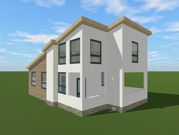 A house with a shed roof