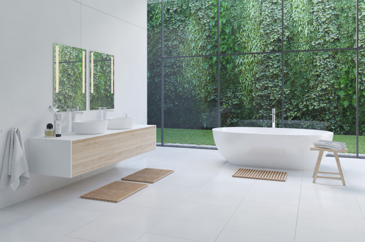 A white terrace bathroom