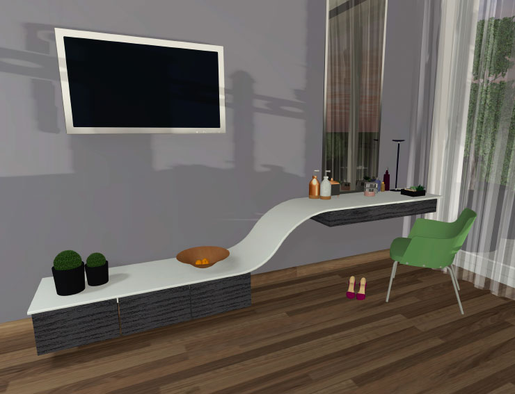 Modern vanity stand designed in Live Home 3D