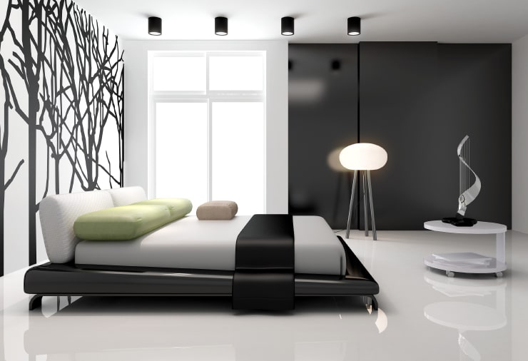 A bedroom in Minimalist style