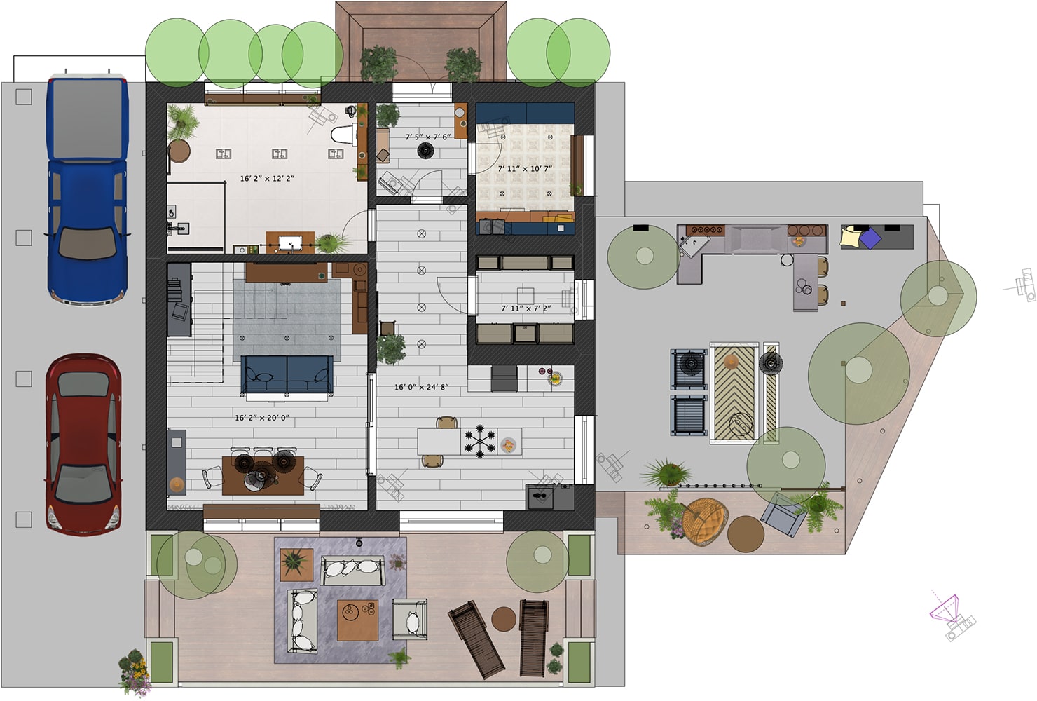Digital floor plan of a house created in Live Home 3D.