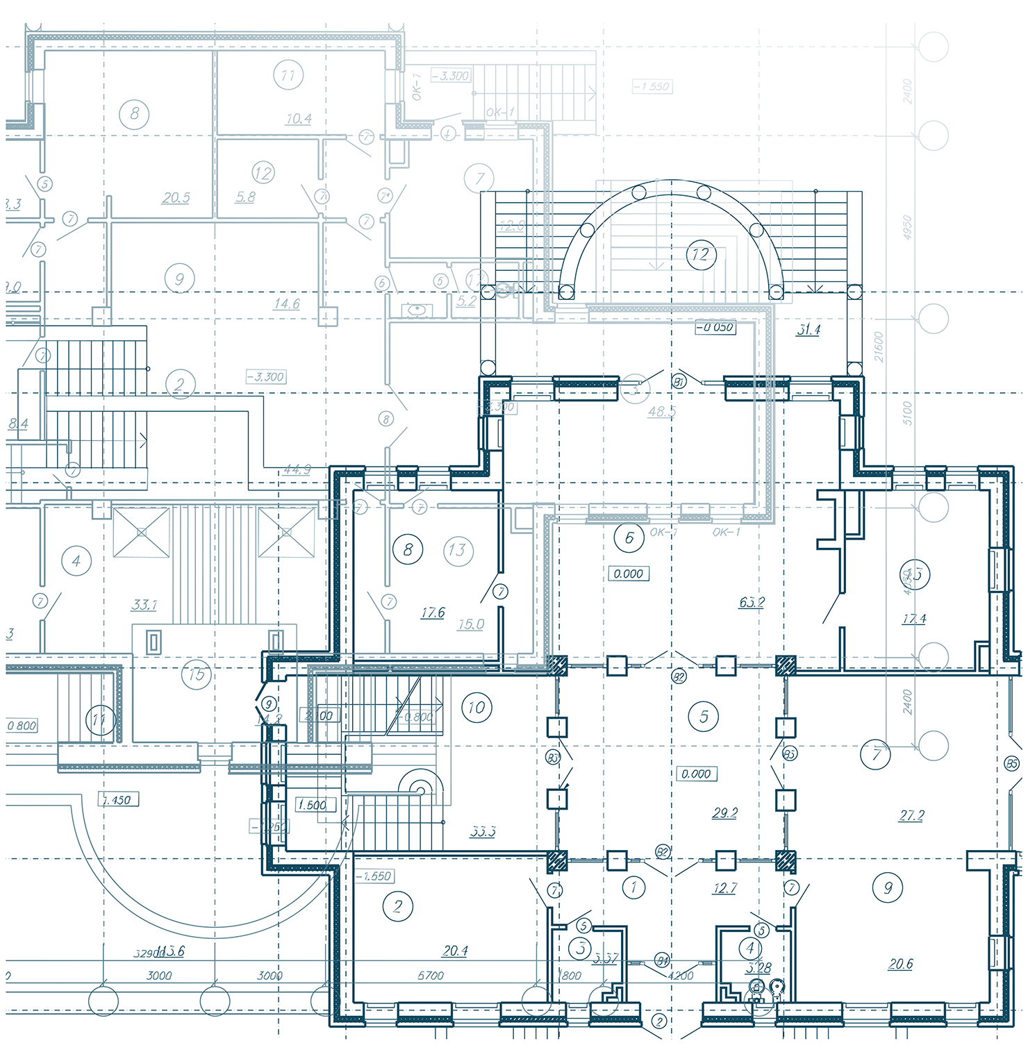 Architectural drawing for house construction.