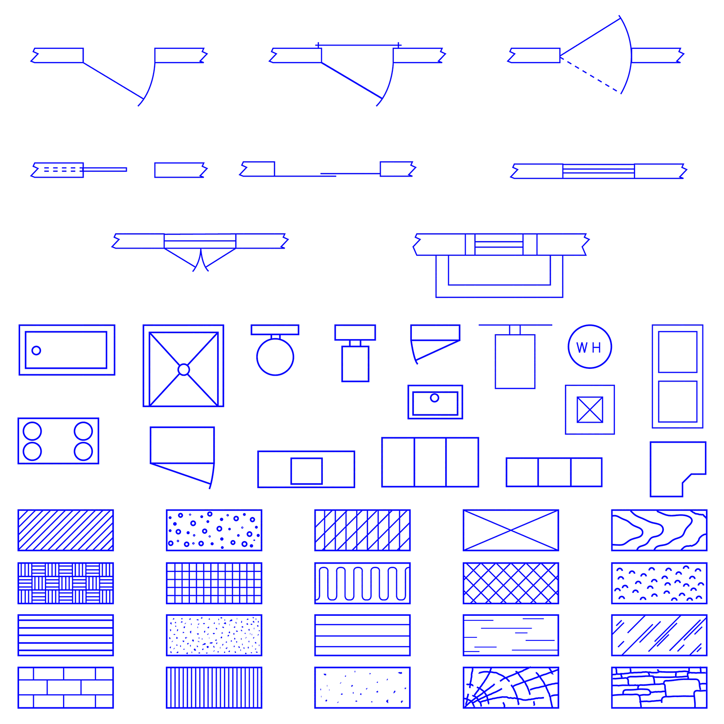 Different symbols used on blueprints.