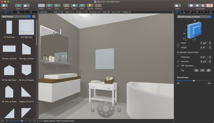 A screenshot showcasing the creation of a custom picture with a frame in the free version of Live Home 3D.