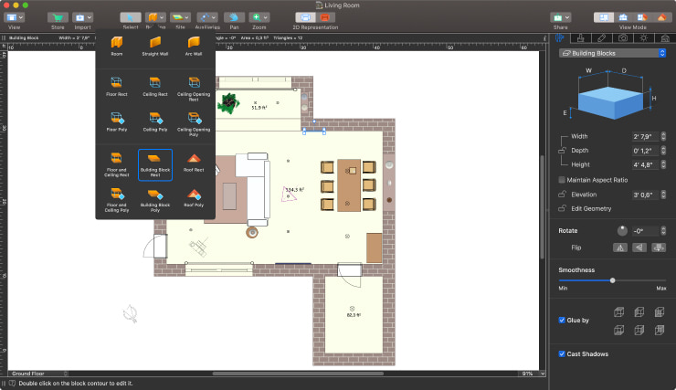A screenshot demonstrating how to make a custom picture with no frame in Live Home 3D Pro.