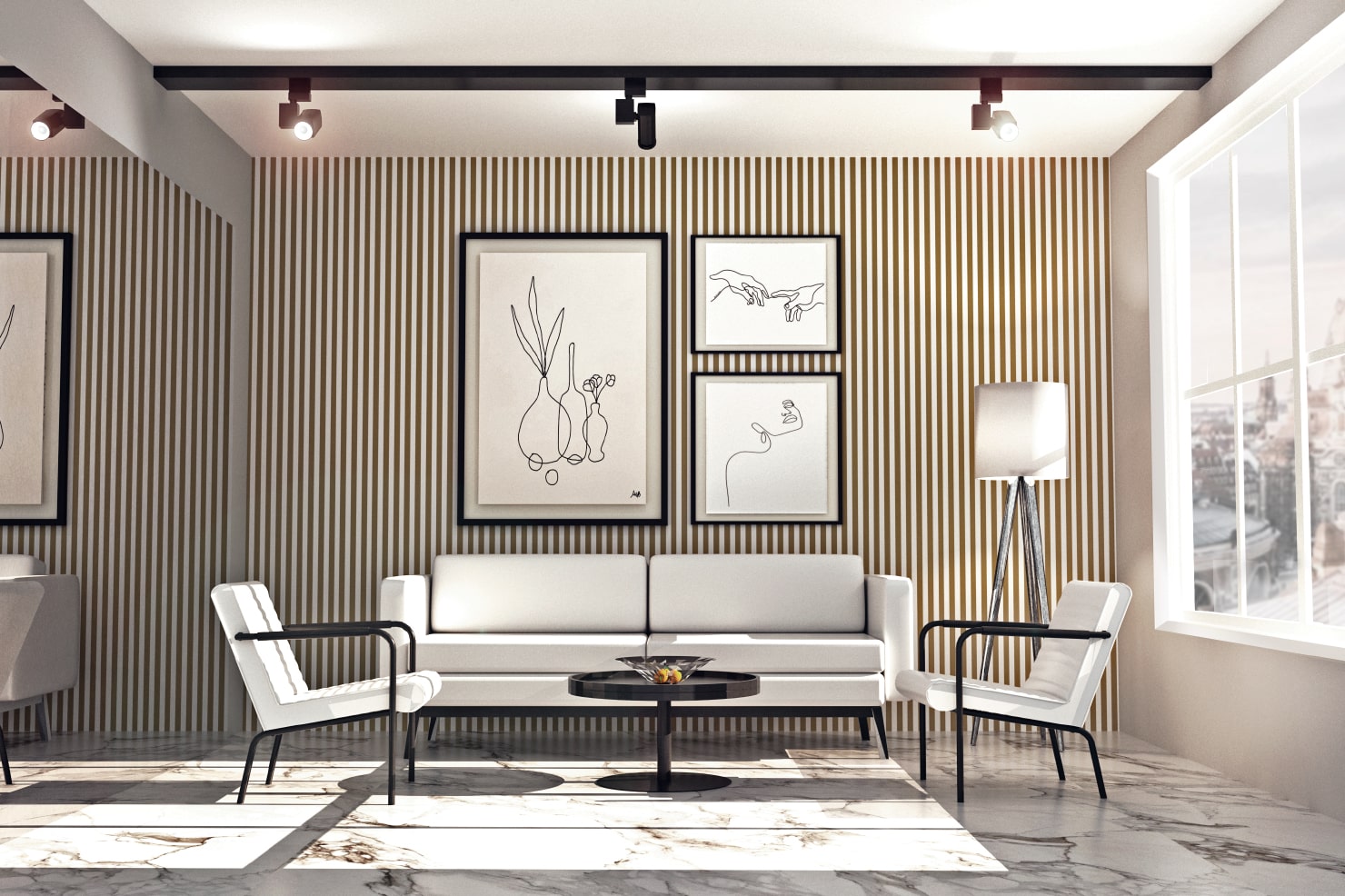 A living room made in Live Home 3D.