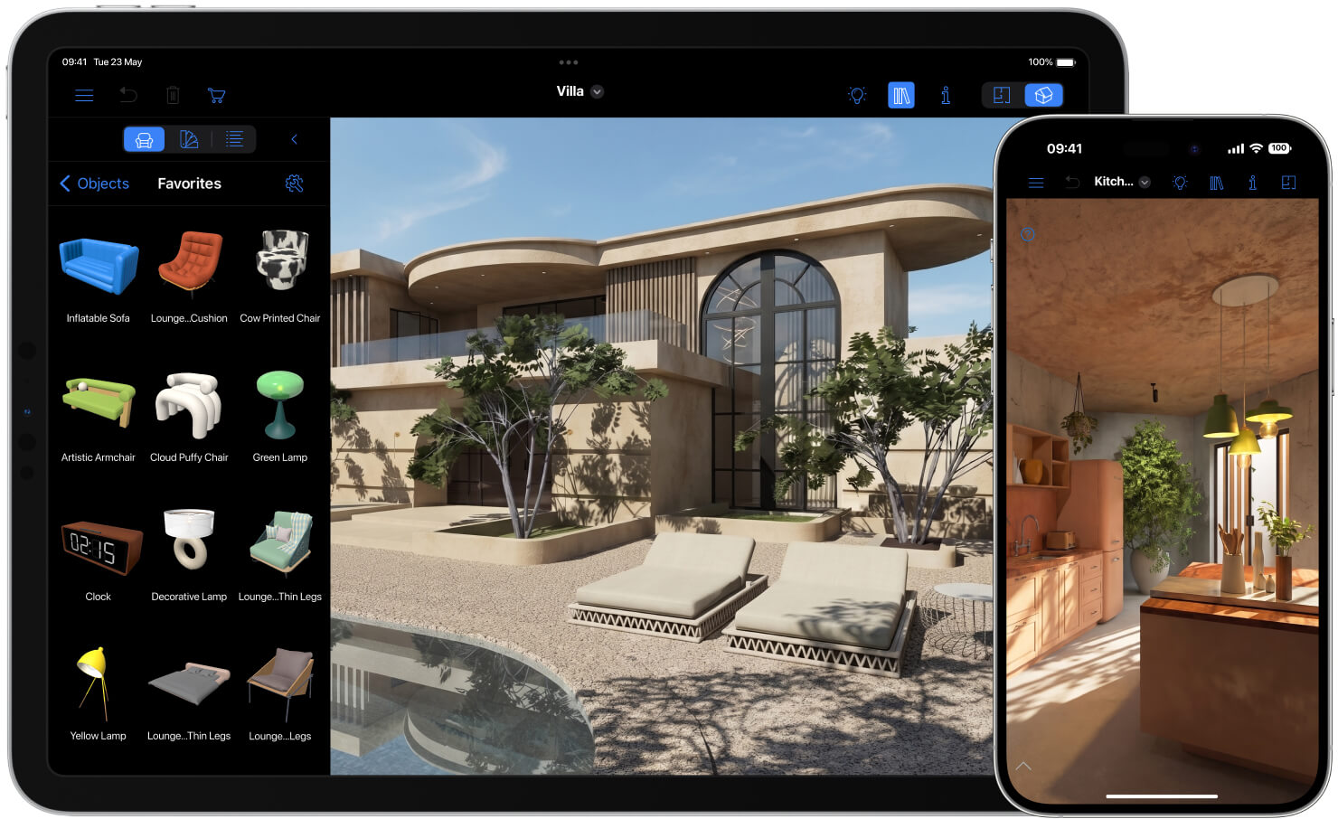 Interior and exterior home design project created in Live Home 3D on iPad and iPhone.