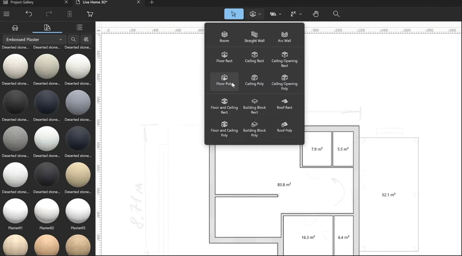 A screenshot illustrating the process of adding steps in Live Home 3D.