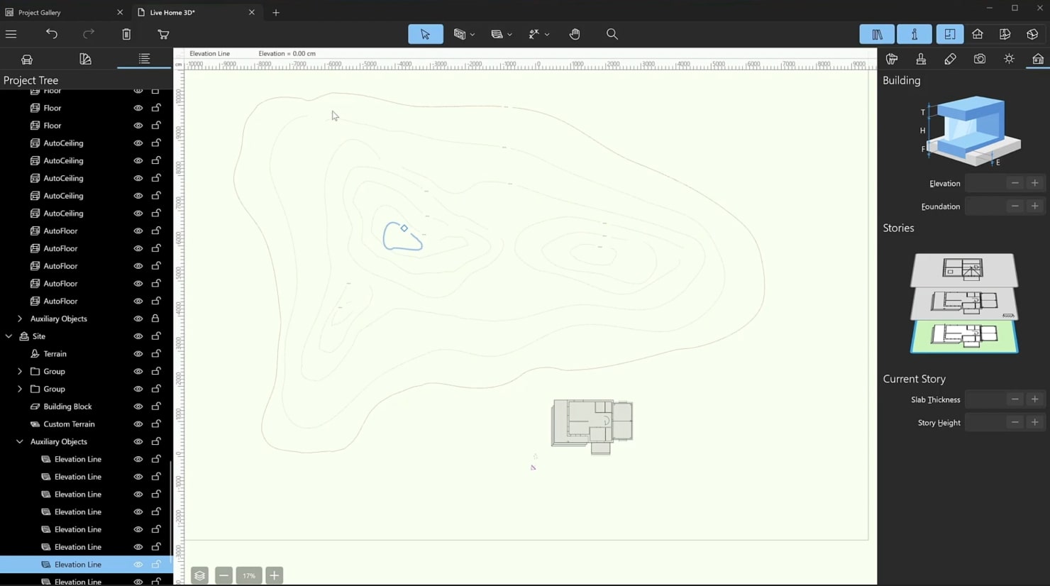 A screenshot illustrating the process of adding terrain.