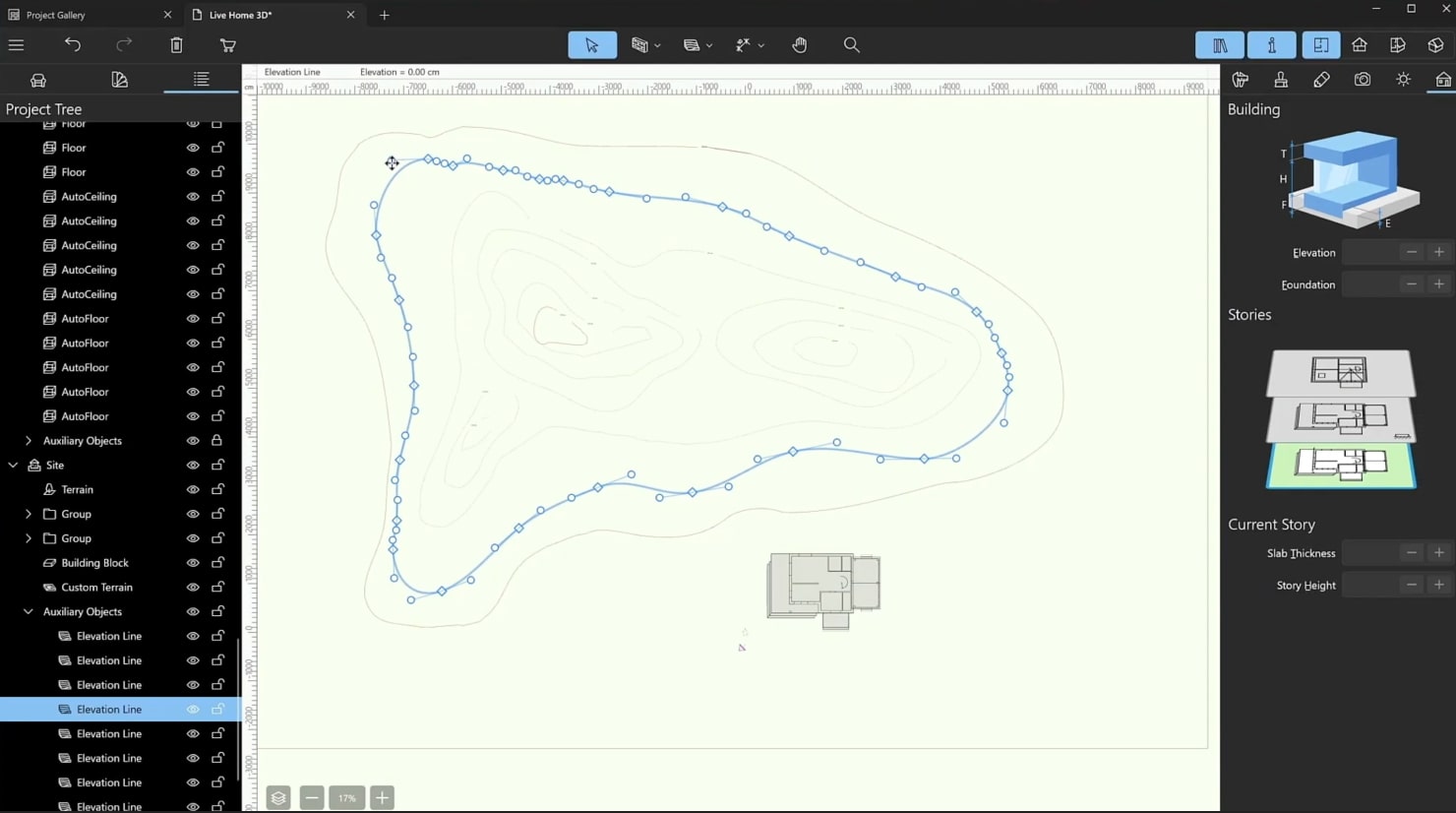 A screenshot illustrating the process of adding terrain.