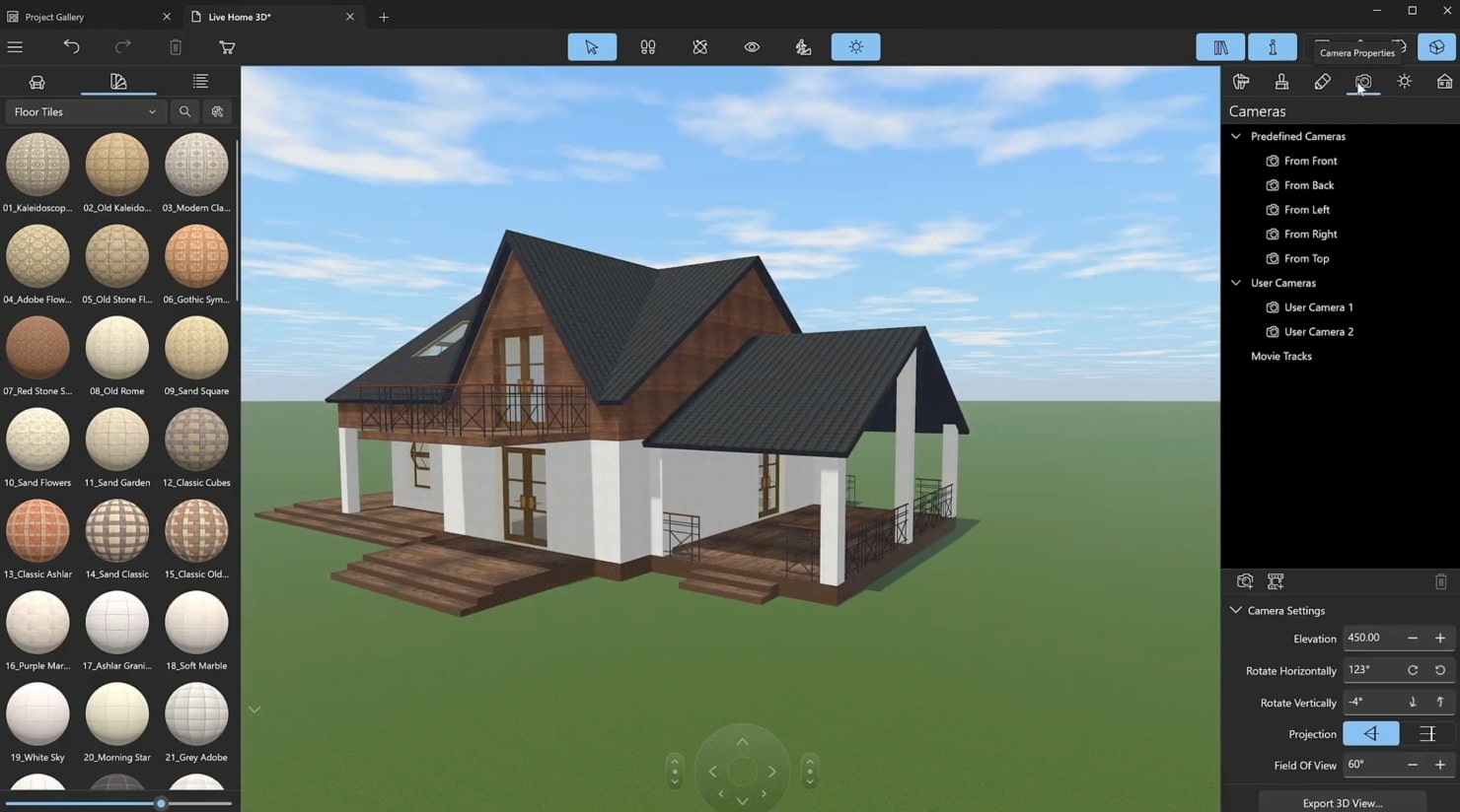 A screenshot illustrating the process of adjusting the camera settings.
