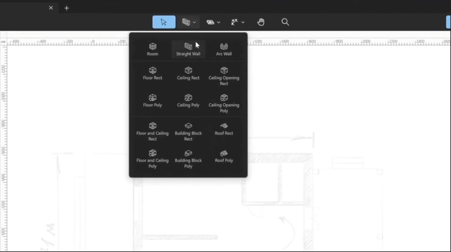 A screenshot illustrating the process of building walls in Live Home 3D.