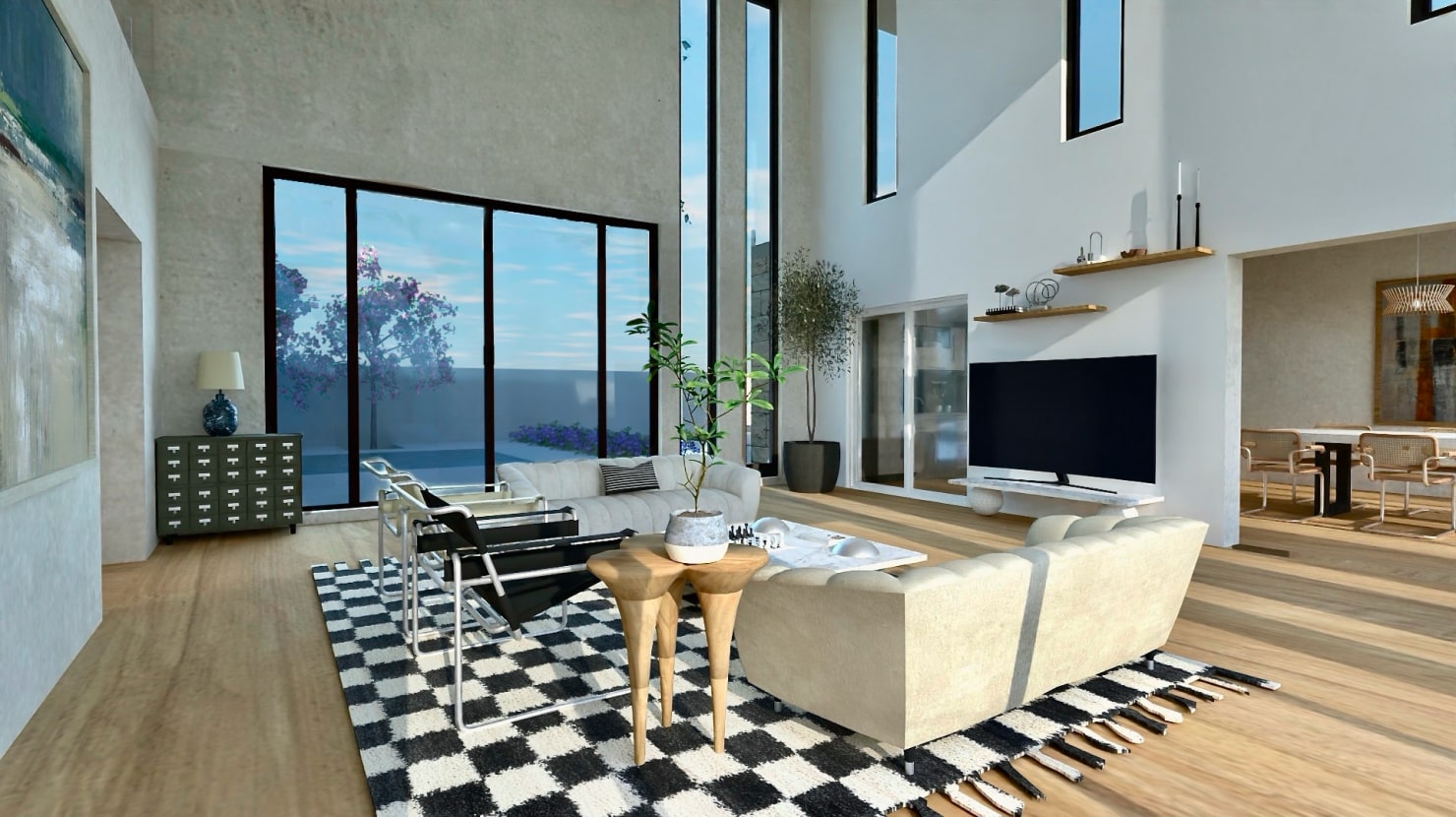 Modern living room created in Live Home 3D.