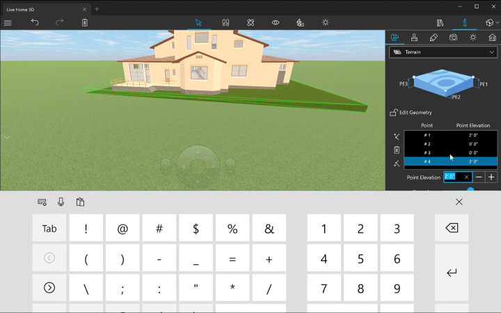 Adding elevations in Live Home 3D Pro for Windows.