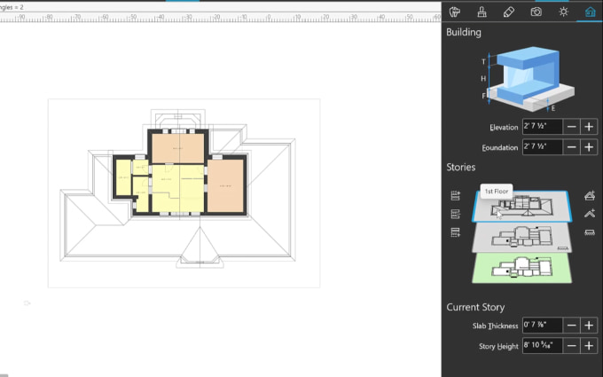 Building properties tab of the Live Home 3D Inspector.
