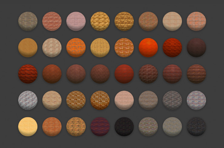 A selection of material samples available in Live Home 3D