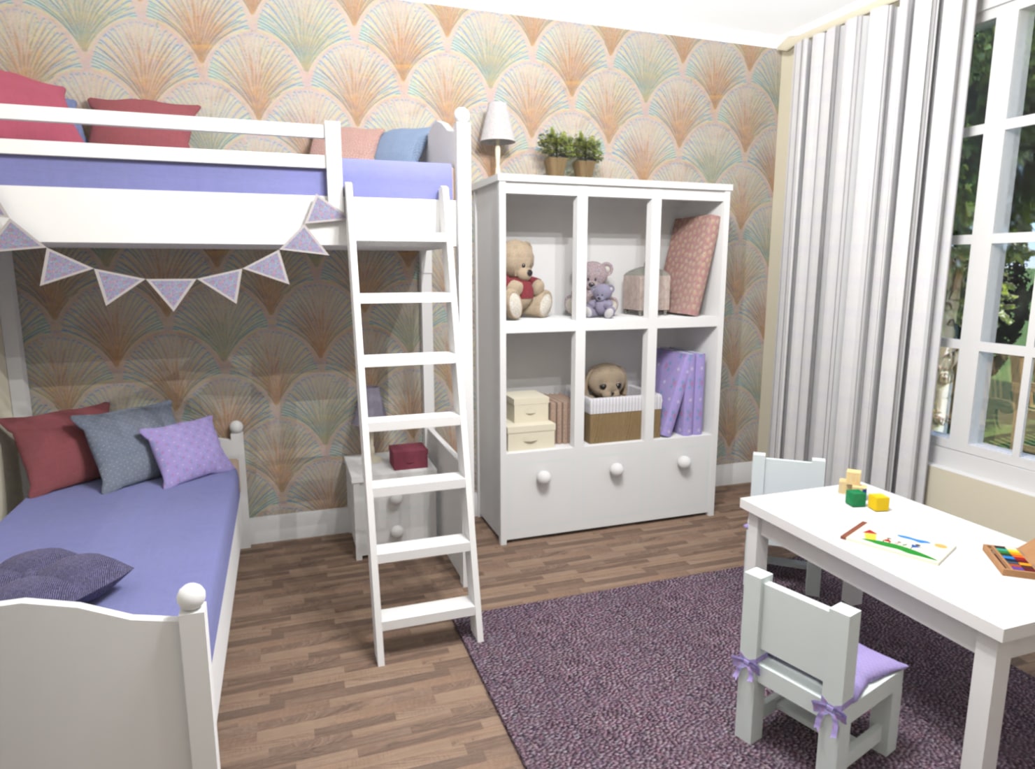 Kid’s room created in Live Home 3D.
