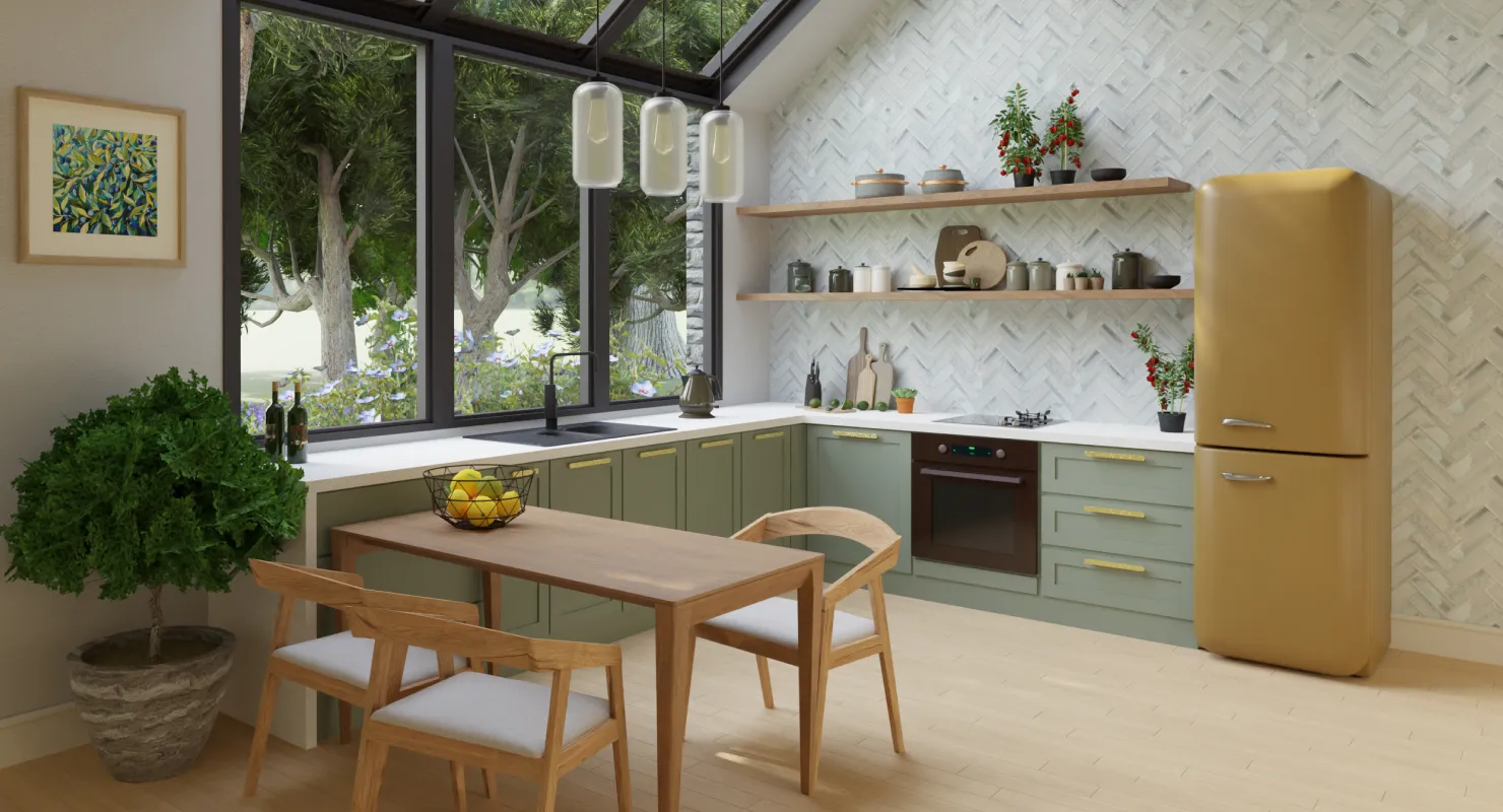 Photo-realistic kitchen rendering made in Live Home 3D with Cycles.