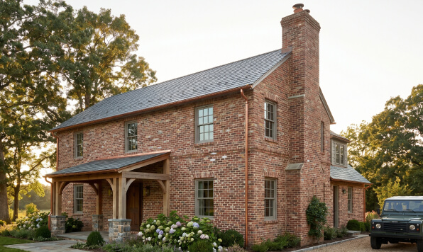 Brick house, a popular house construction type.