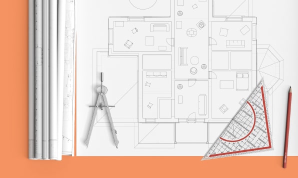 A floorplan on the table