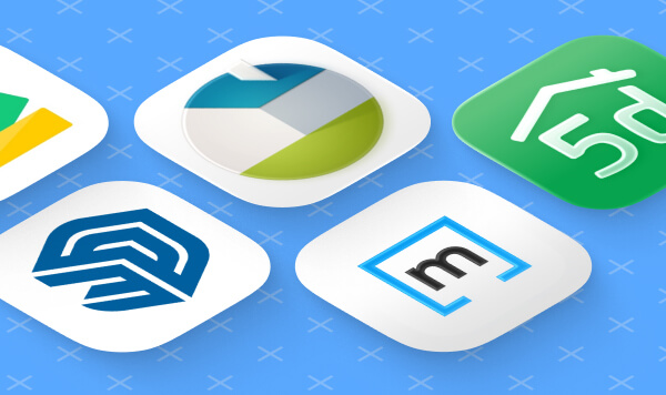Icons of the best home design apps for iPad and iPhone.