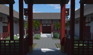 使用 Live Home 3D for Mac 创建和渲染的传统中国庭院四合院。
