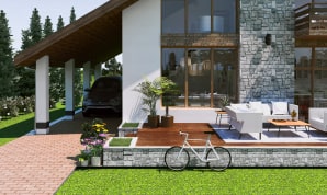 A house with the shed roof