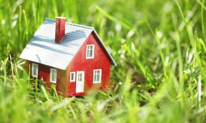A tiny house on green grass