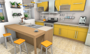 Modern kitchen designed in Live Home 3D