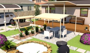 A country house with a garden designed in Live Home 3D