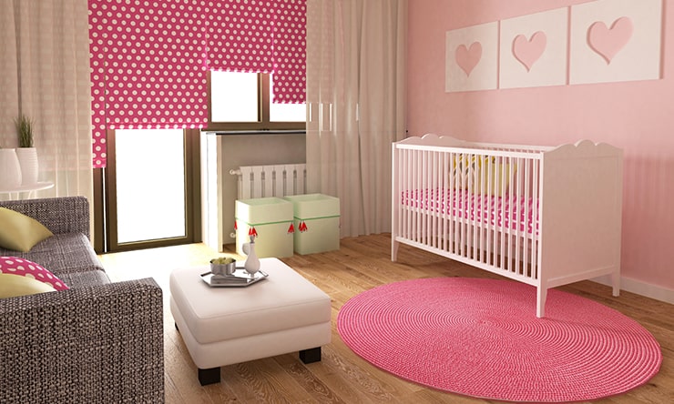 A pink baby room