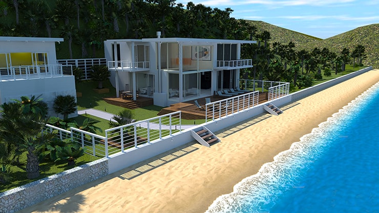 A beach house designed in Live Home 3D and rendered in AMD Radeon ProRender