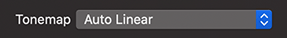 Auto Linear Tonemap of the Render with Radeon ProRender dialog of Live Home 3D for Mac