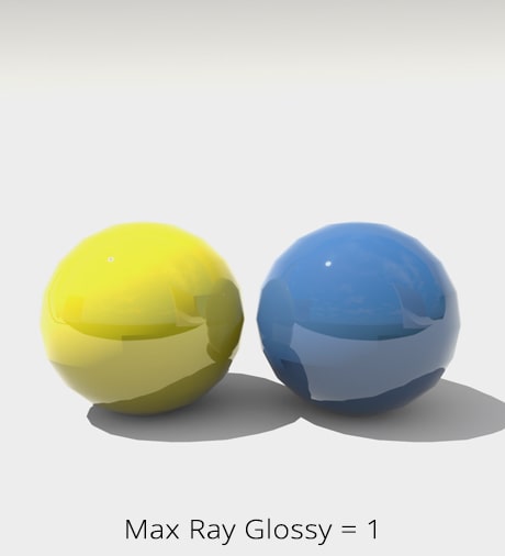 The image rendered with Cycles in Live Home 3D for Mac with max ray glossy set at 1.