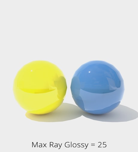 The image rendered with Cycles in Live Home 3D for Mac with max ray glossy set at 25.